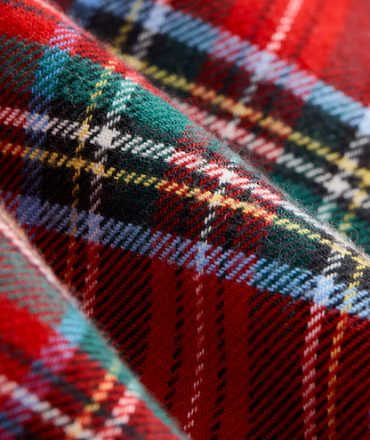 Baby Flannel Long-All - Red Velvet Tartan