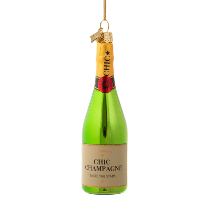 Ornament glass green luxury champagne bottle