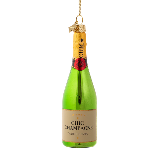 Ornament glass green luxury champagne bottle