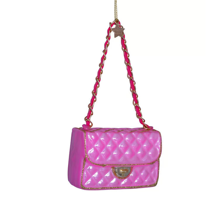Ornament glass pink fashion bag