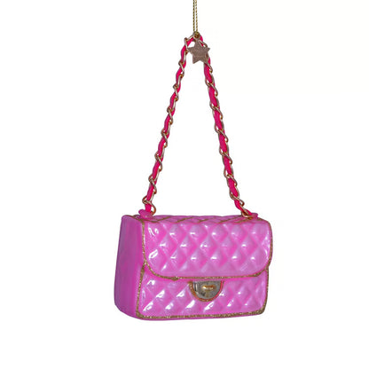Ornament glass pink fashion bag