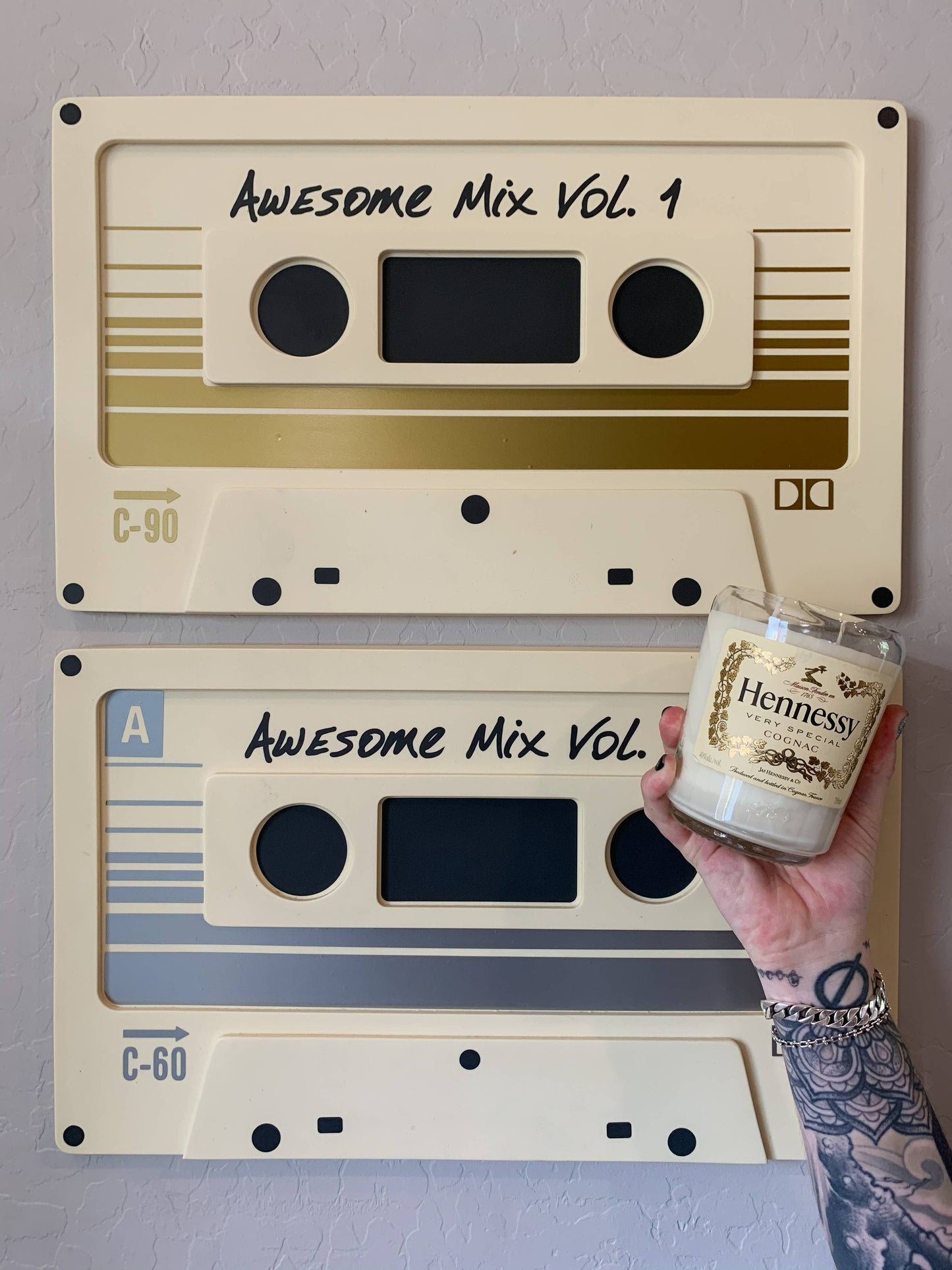 Recycled Hennessy Novelty Candle: Amber/Sandalwood/Leather