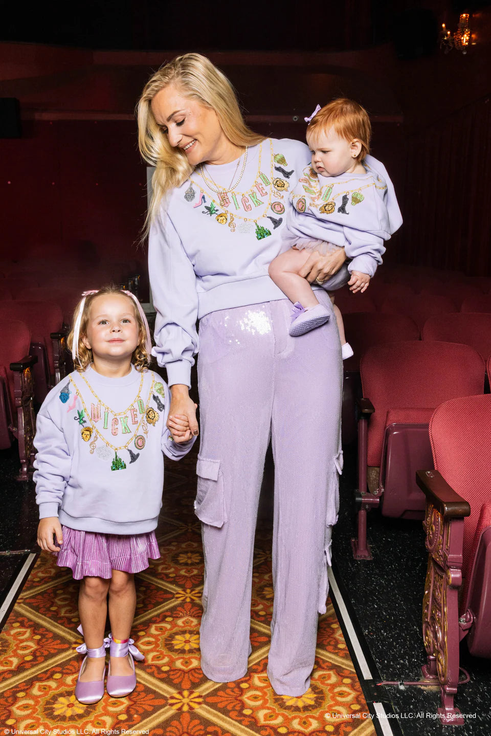 Licensed Kids Lavender Wicked Charm Necklace Sweatshirt