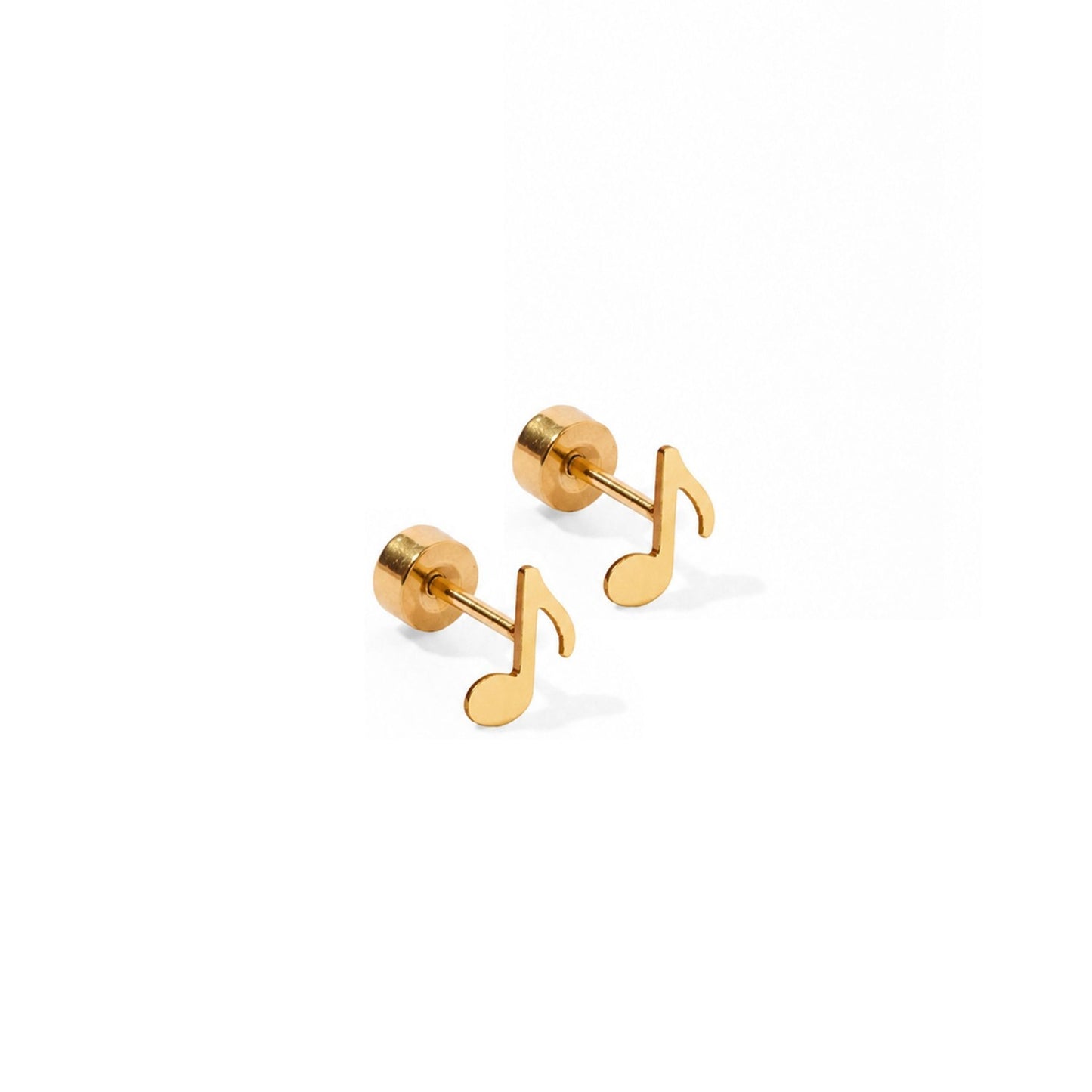 Screwback Stud Earrings - Music Note