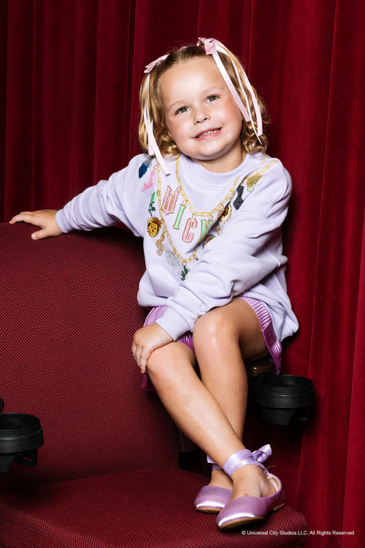 Licensed Kids Lavender Wicked Charm Necklace Sweatshirt