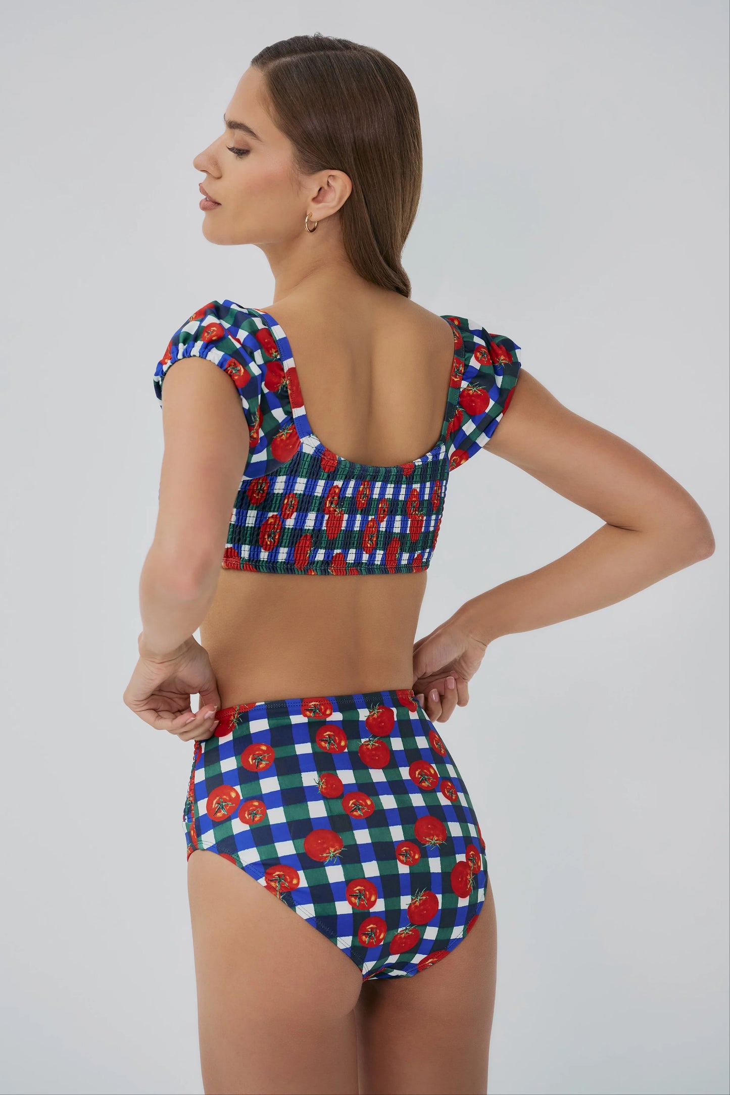 Marin Top - Gingham Tomatoes Blue/Green