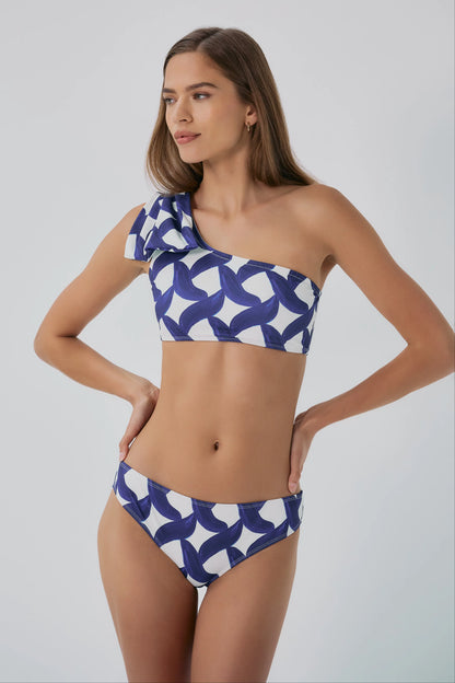 Betsy Bottom - Brushstroke Diamond Geo Ivory/Blue