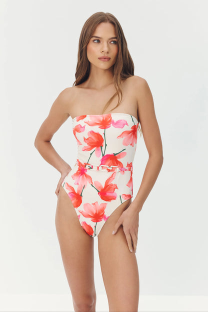 Vivi One Piece -  Ivory/Red X Ray Floral