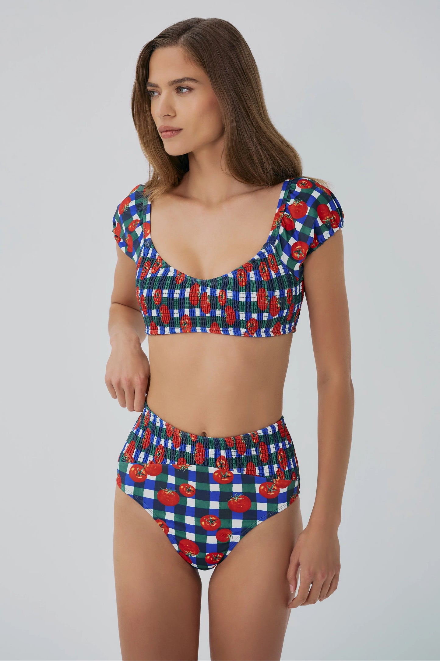 Marin Bottom - Gingham Tomatoes Blue/Green