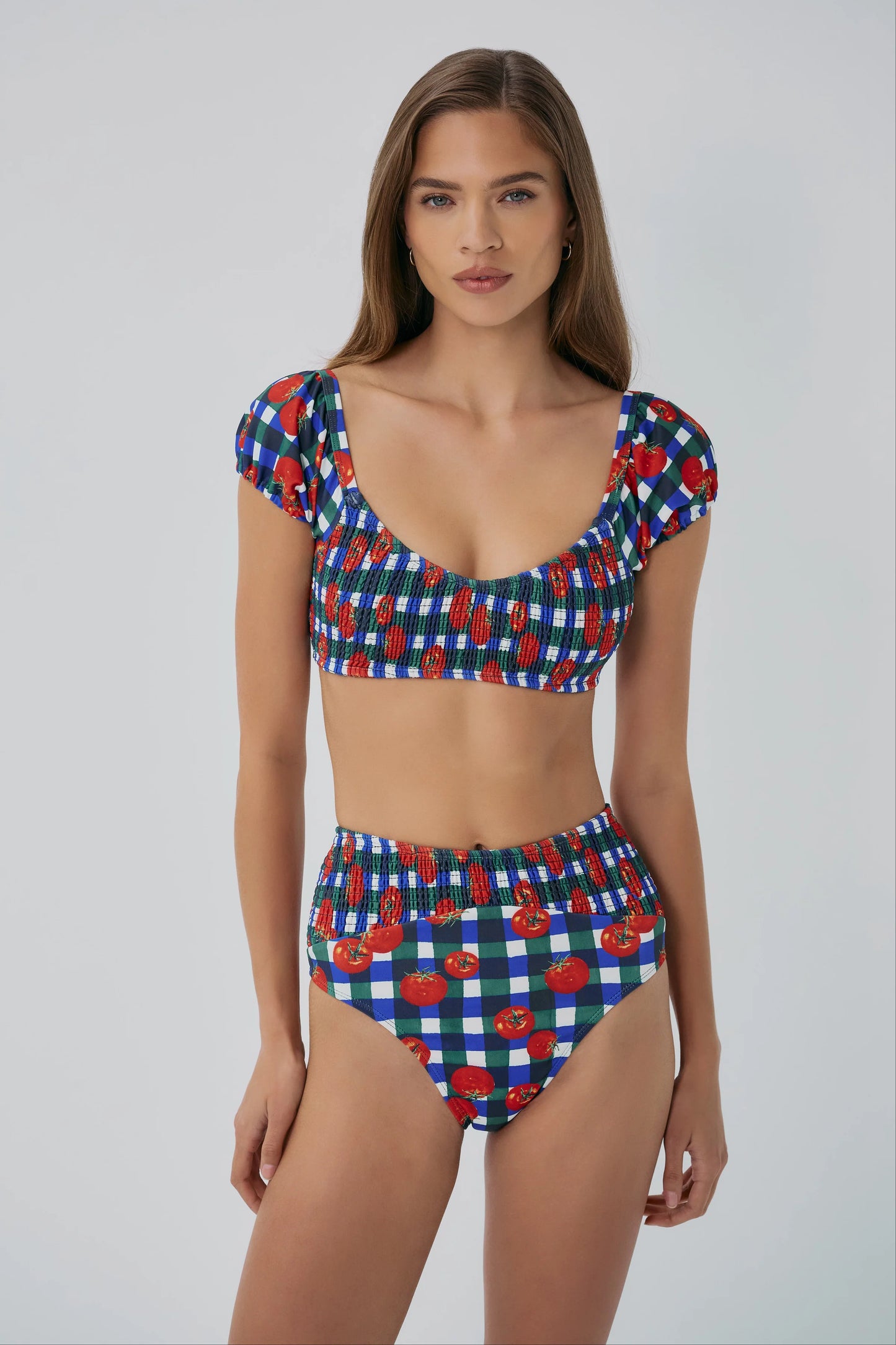 Marin Bottom - Gingham Tomatoes Blue/Green