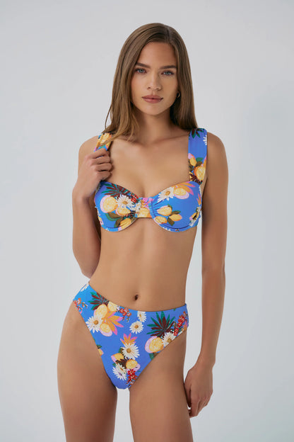 Gilly Top - Zesty Lemon Tropical Blue/Multi