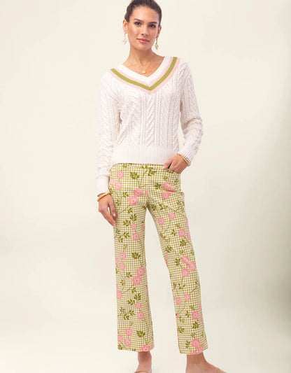 Maren Kick Flare Pant Castillo Gingham