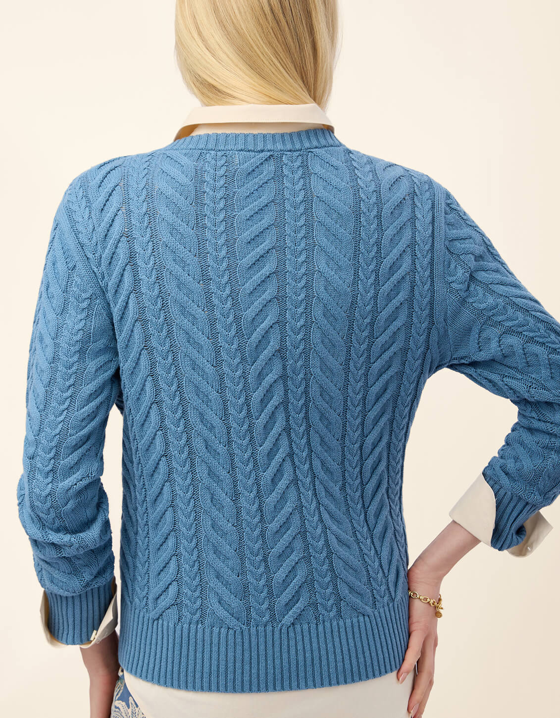 Lorna Varsity Sweater Bluestone