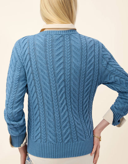 Lorna Varsity Sweater Bluestone