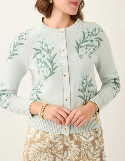Marlena Embroidered Cardigan Seamist