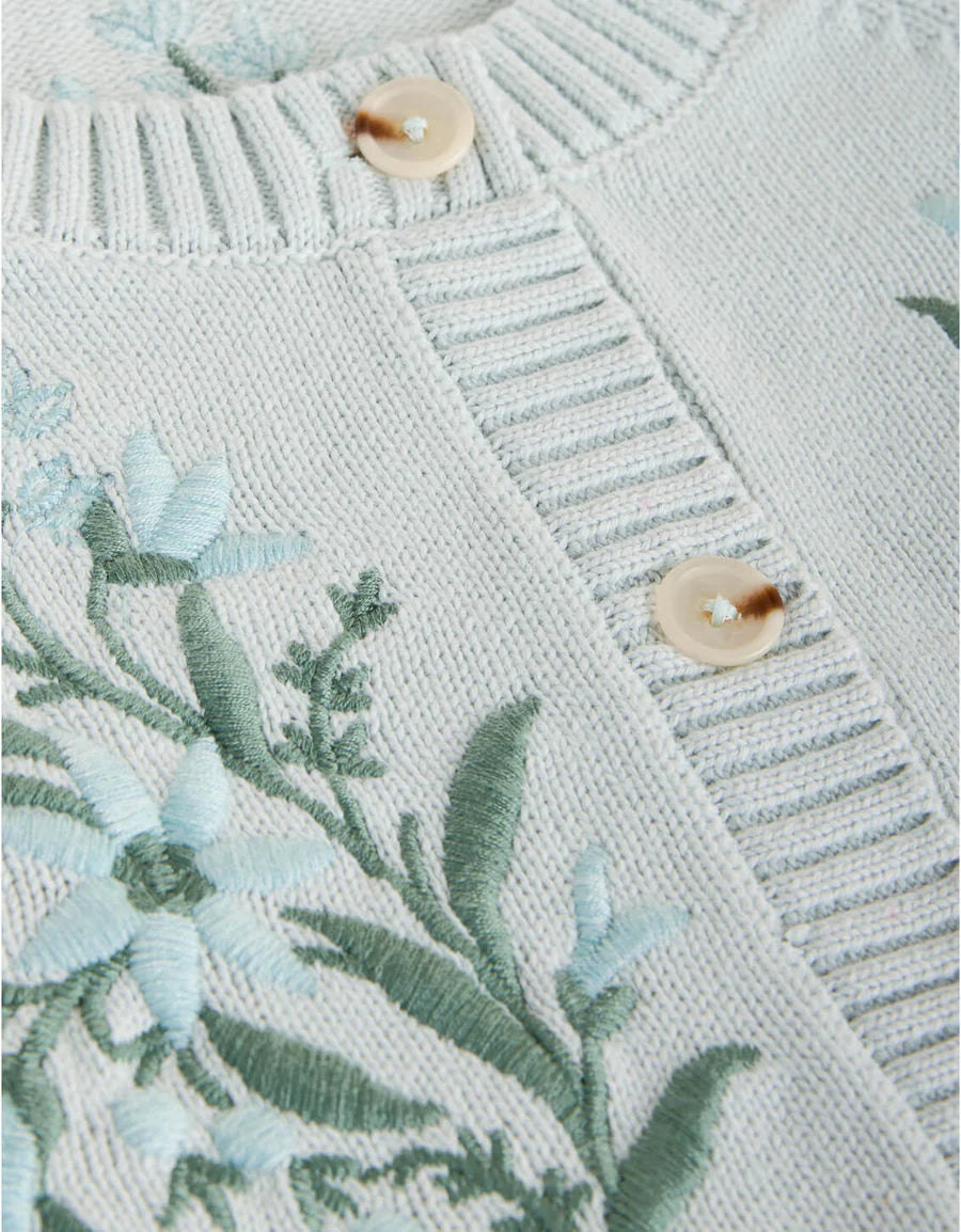 Marlena Embroidered Cardigan Seamist