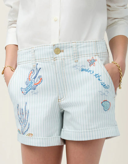 Carter Denim Shorts Flagler Resort Stripe