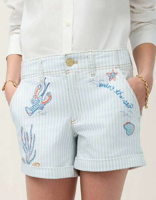 Carter Denim Shorts Flagler Resort Stripe