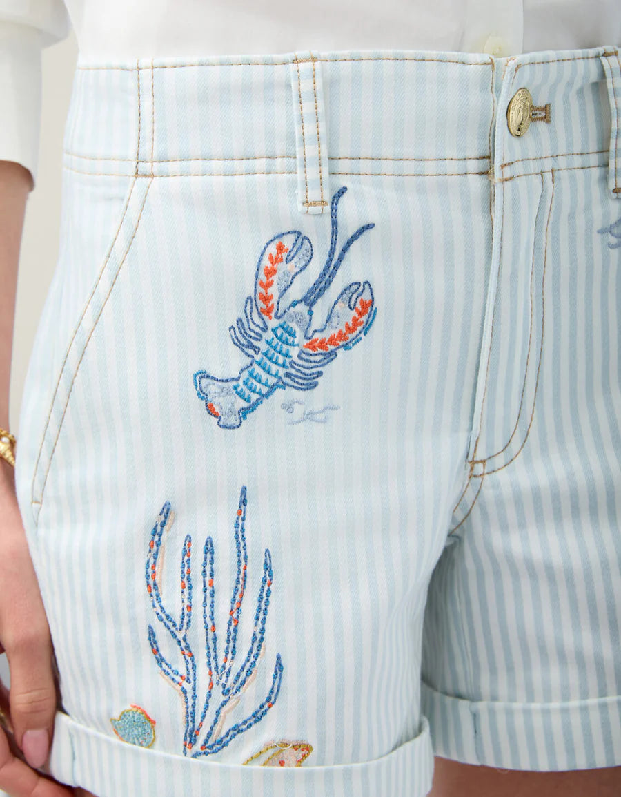 Carter Denim Shorts Flagler Resort Stripe