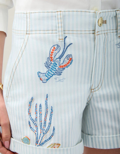 Carter Denim Shorts Flagler Resort Stripe