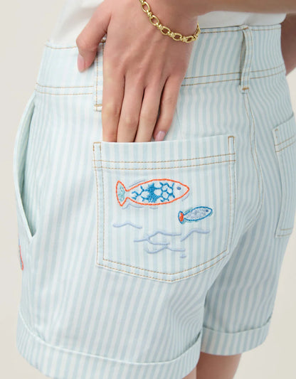 Carter Denim Shorts Flagler Resort Stripe