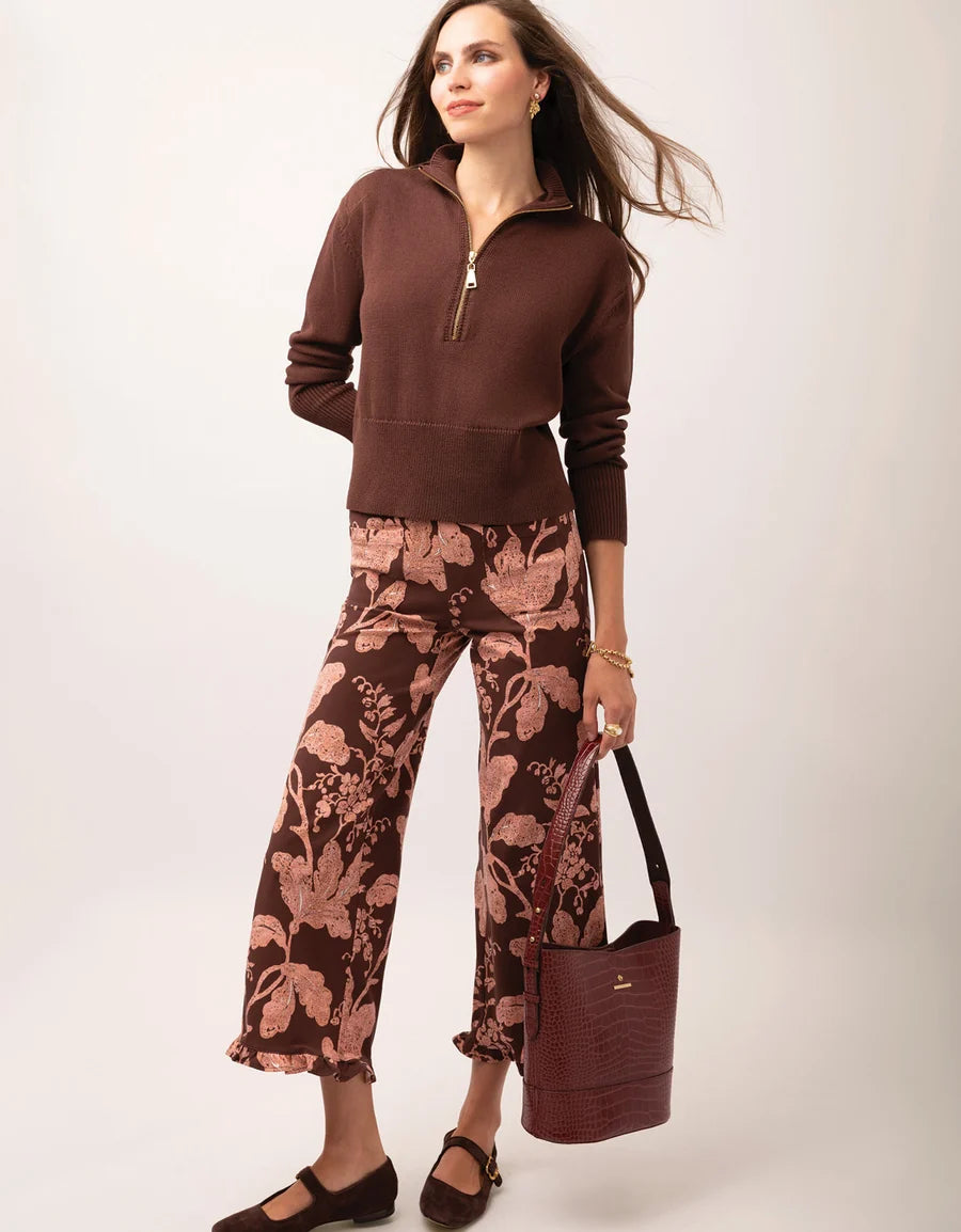Emma Pull On Ruffle Pant Heritage Boho Floral