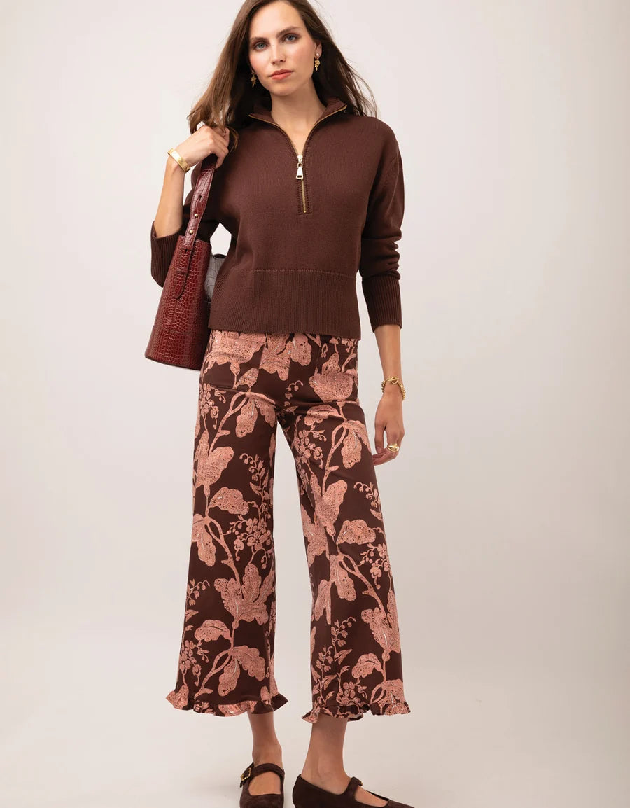 Emma Pull On Ruffle Pant Heritage Boho Floral