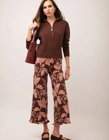 Emma Pull On Ruffle Pant Heritage Boho Floral
