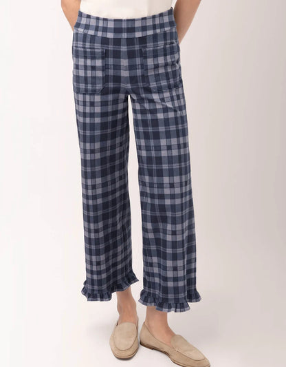 Emma Pull On Ruffle Pant Japonica Plaid