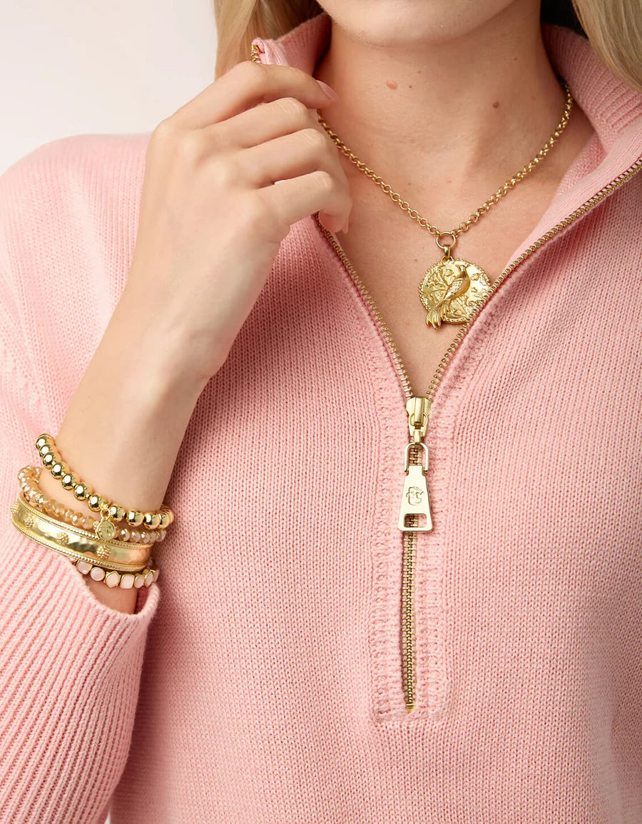 Carlie Half Zip Sweater - Icy Rose