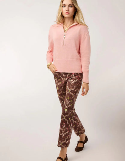 Carlie Half Zip Sweater - Icy Rose
