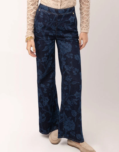 Cadence Denim Trouser Japonica Floral Denim