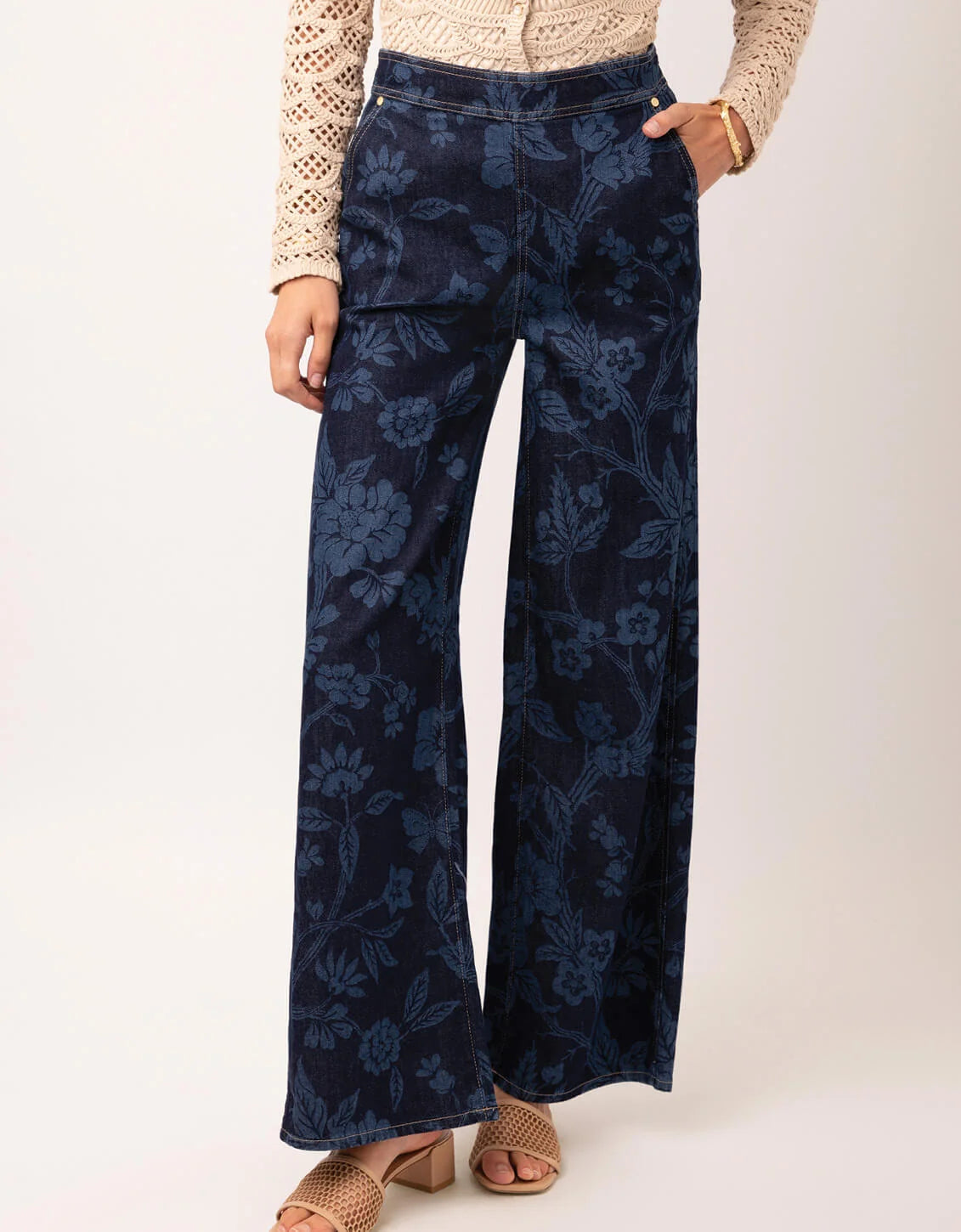 Cadence Denim Trouser Japonica Floral Denim