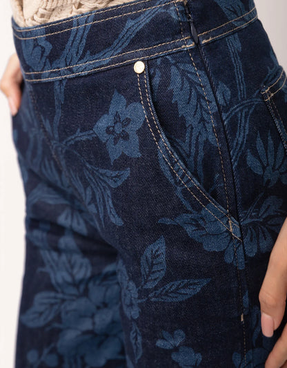 Cadence Denim Trouser Japonica Floral Denim