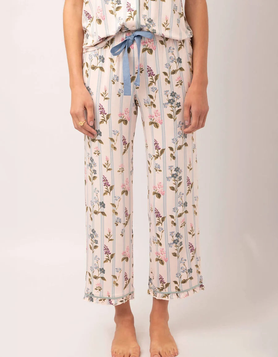 Pajama Ruffle Pant Blooming Stripe