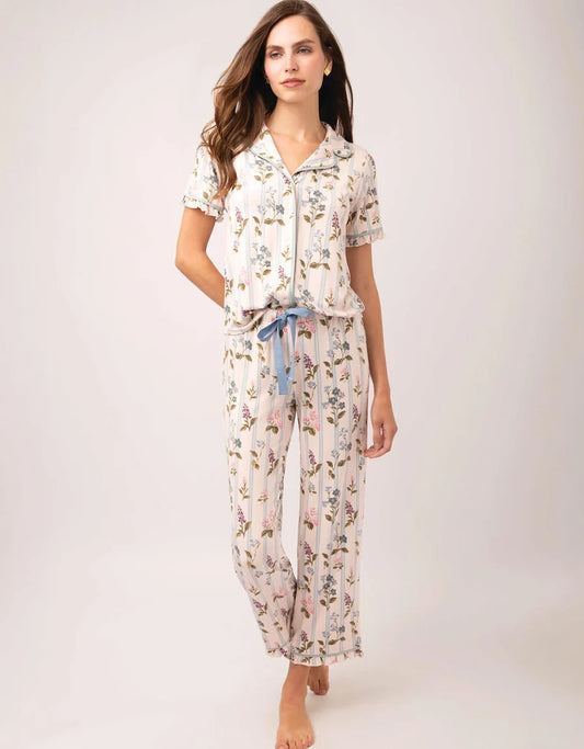 Pajama Ruffle Pant Blooming Stripe
