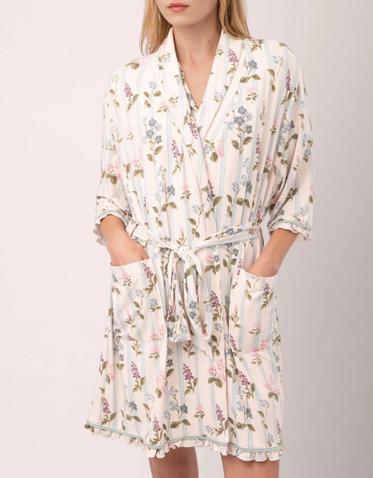 Pajama Ruffle Robe Blooming Stripe