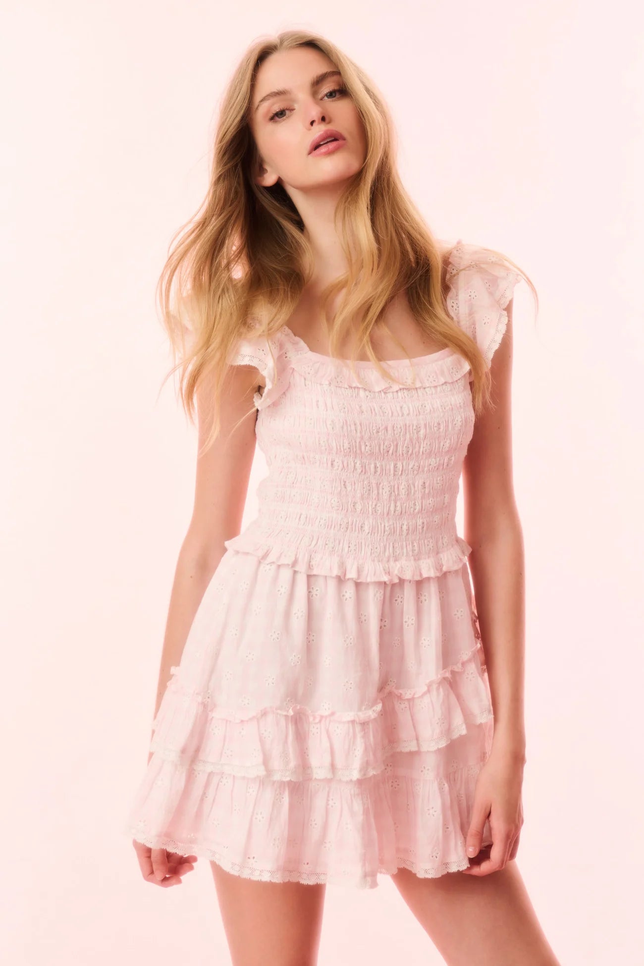 Aline Dress in Angel Pink