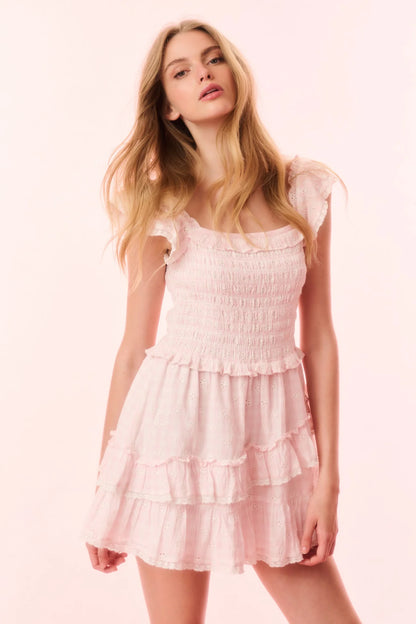 Aline Dress in Angel Pink