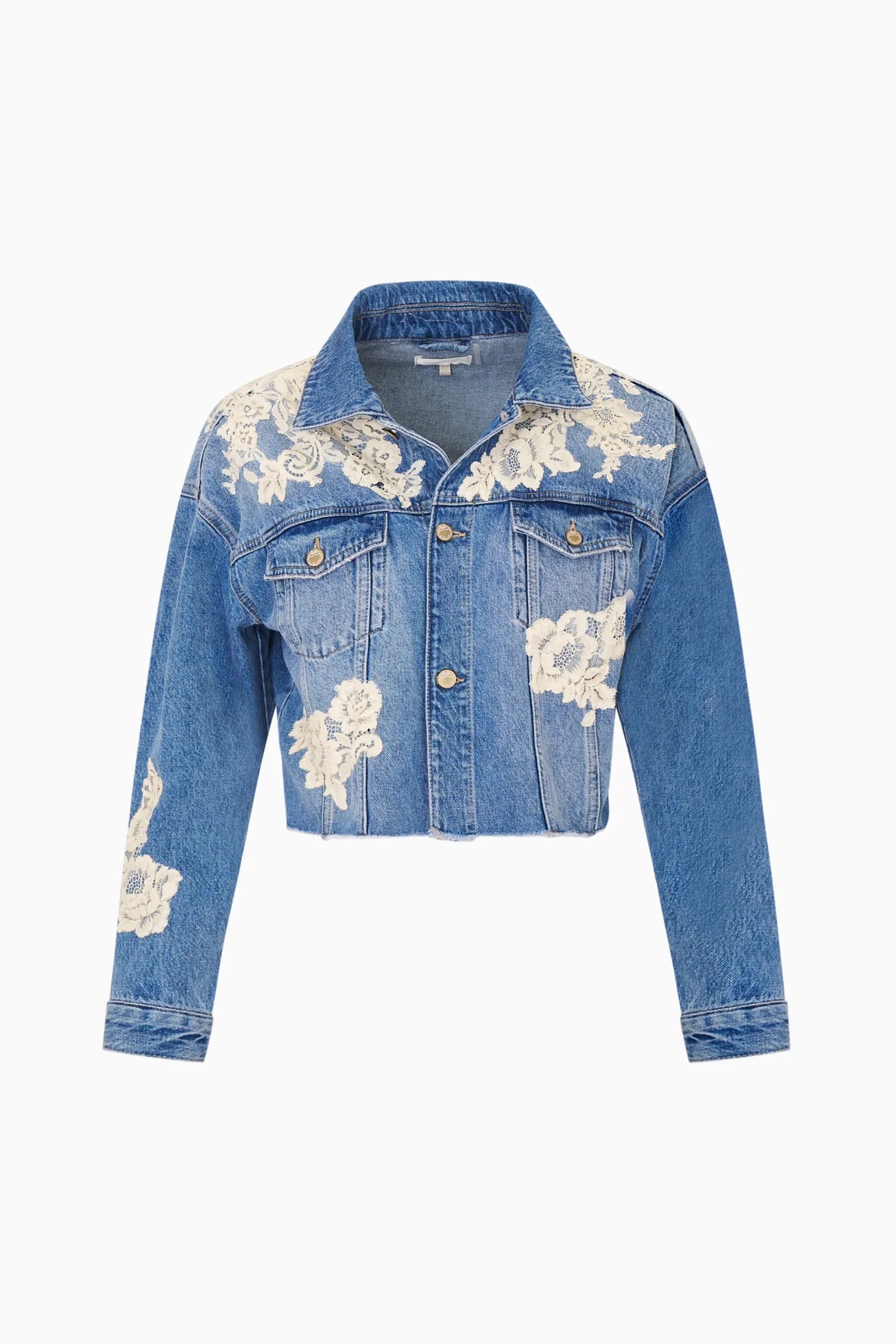 Amana Lace Patchwork Denim Jacket