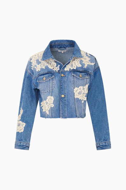 Amana Lace Patchwork Denim Jacket