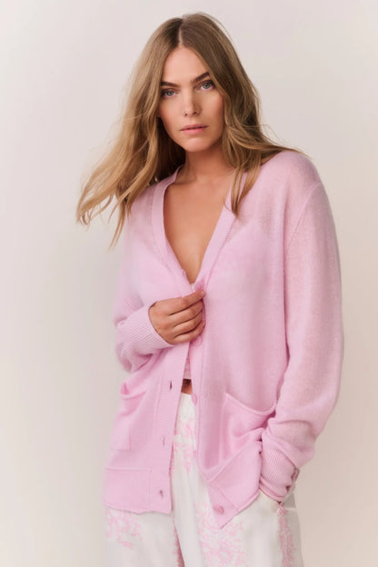 Applene Lightweight Cashmere Cardigan - Daydreamer Pink