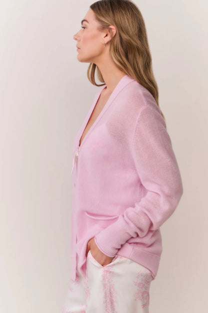 Applene Lightweight Cashmere Cardigan - Daydreamer Pink