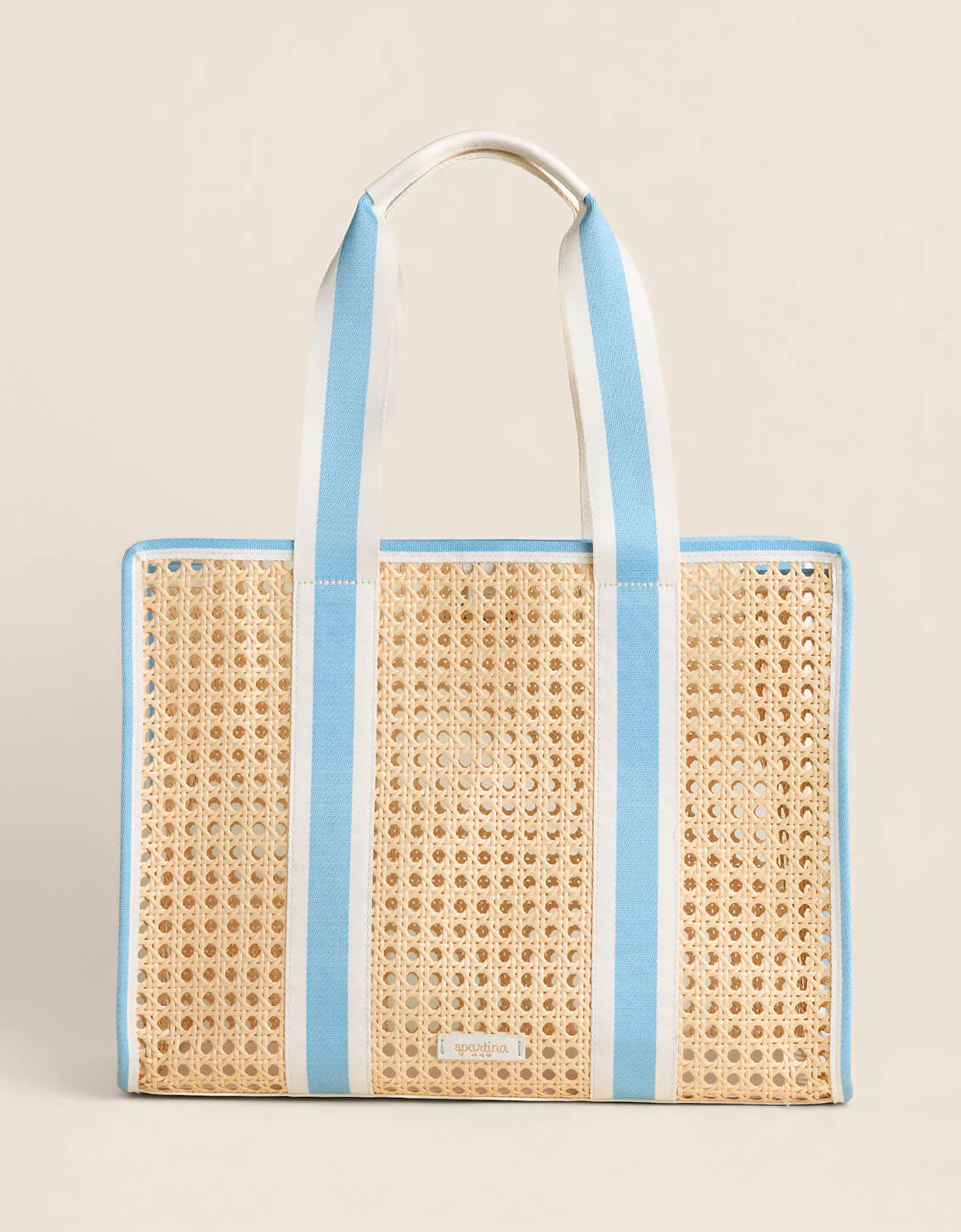 Splash Cane Large Trim Tote Blue Stripe