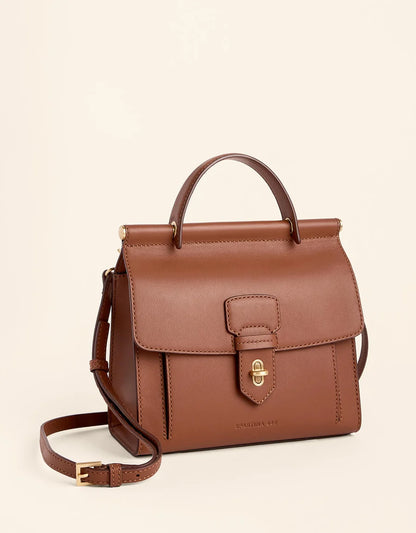 Siren Beverly Leather Satchel Brown
