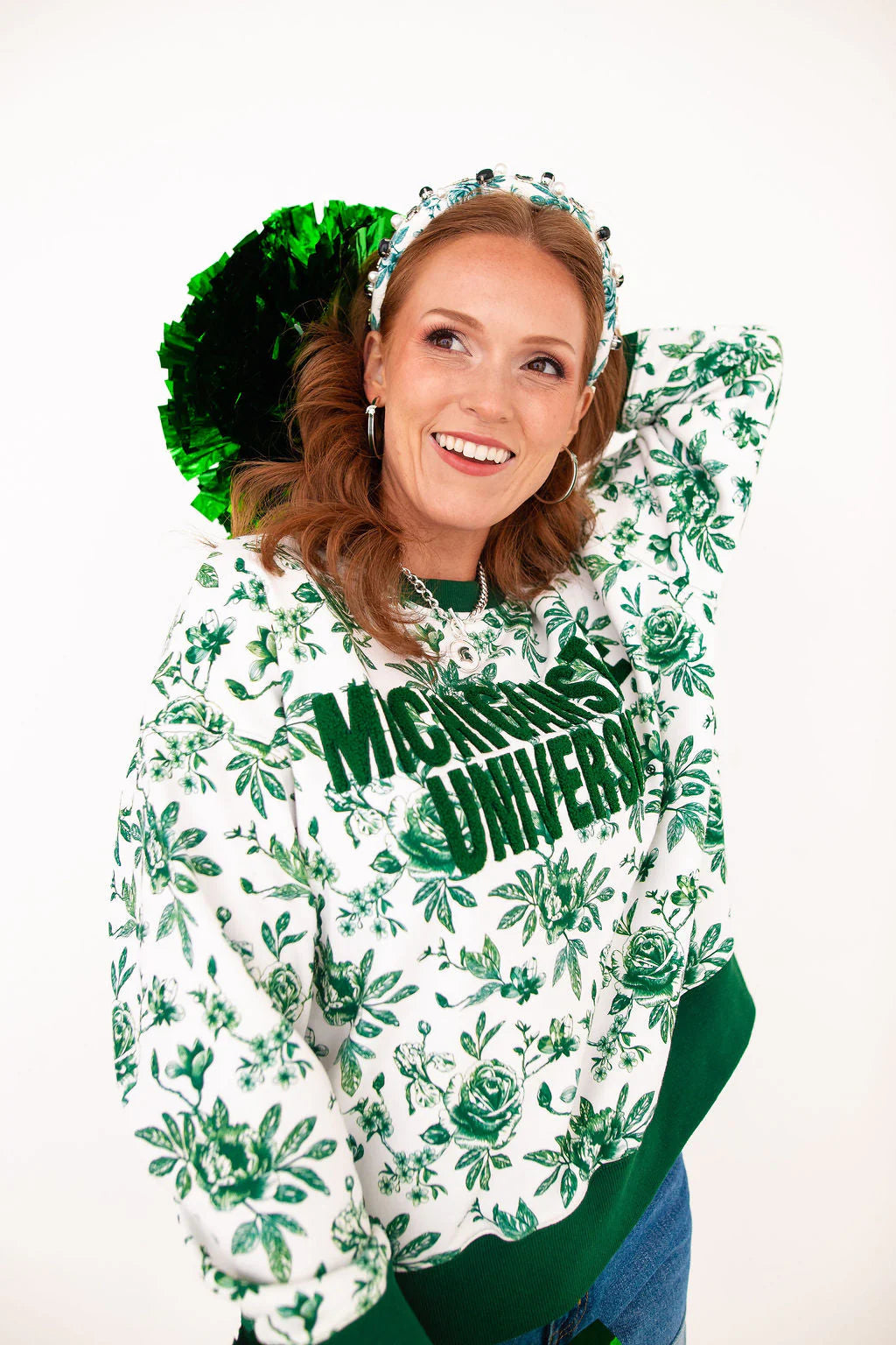 Michigan State Floral Toile Sweatshirt