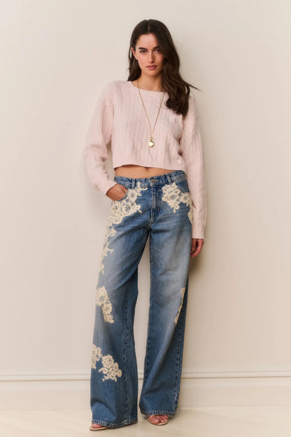 Bambie Lace Appliqué Jeans