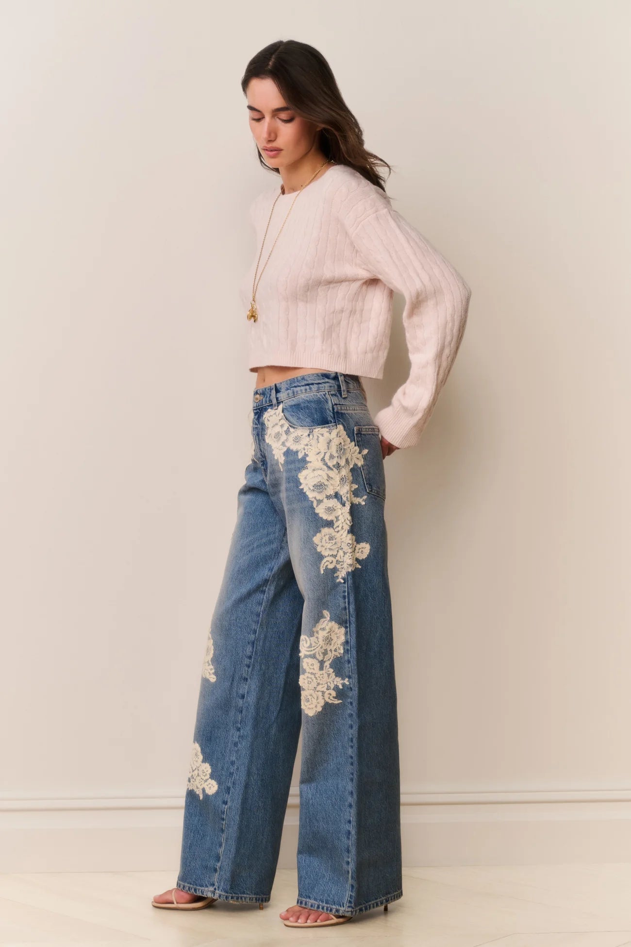 Bambie Lace Appliqué Jeans