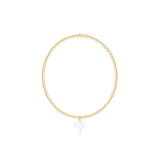 classic Gold 2mm Bracelet - Blessed Crystal Charm