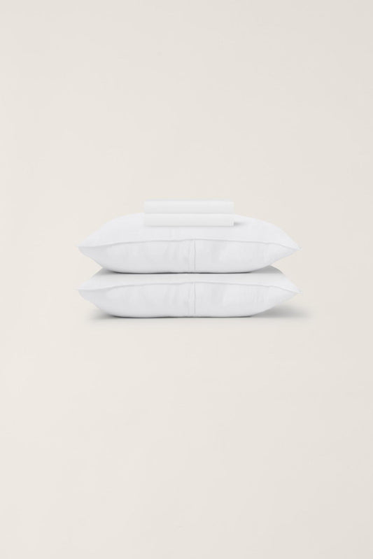 Washed Bamboo Fitted Pillowcase Set - King White